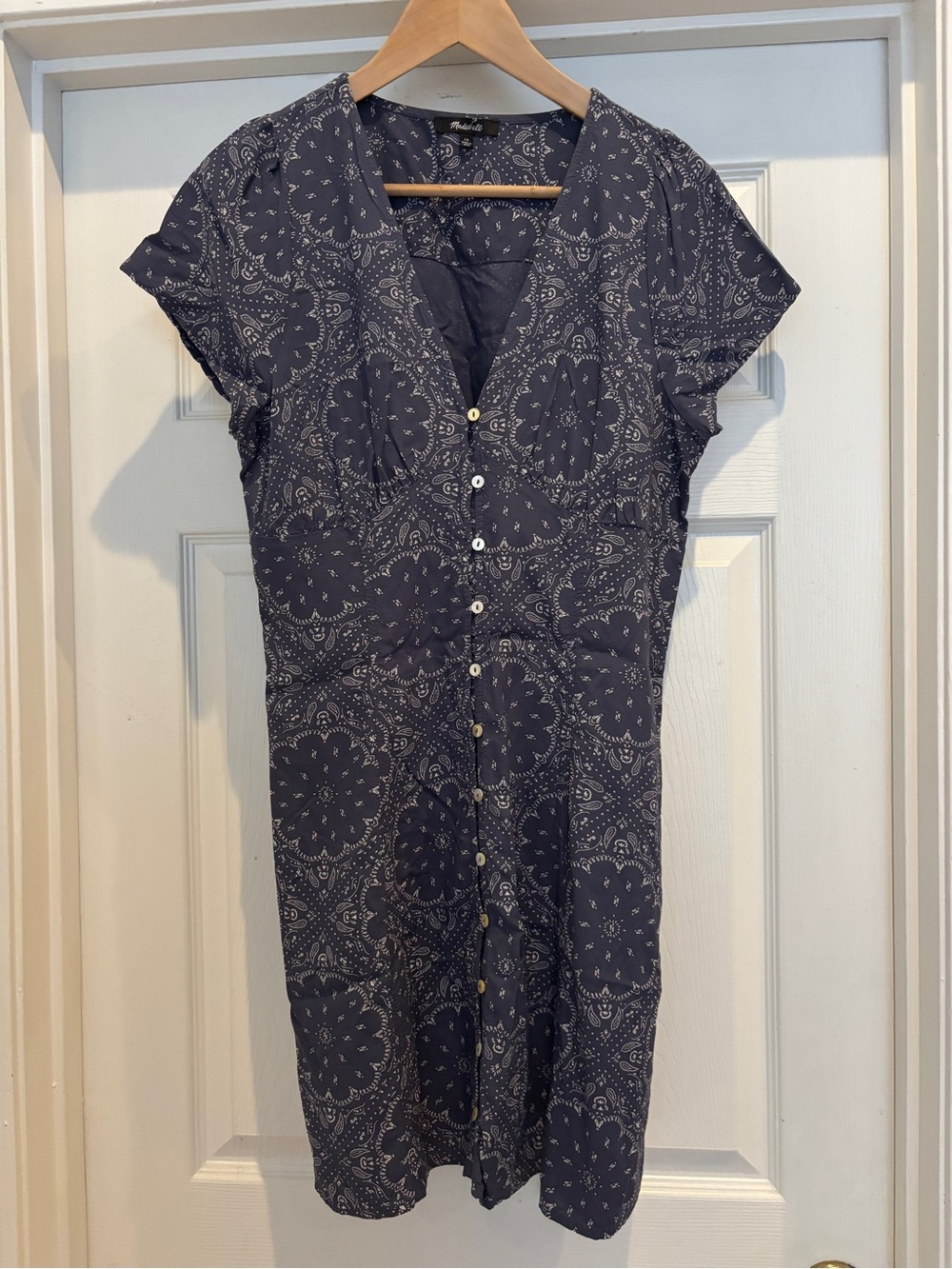 Madewell Shirred Button Front Minidress